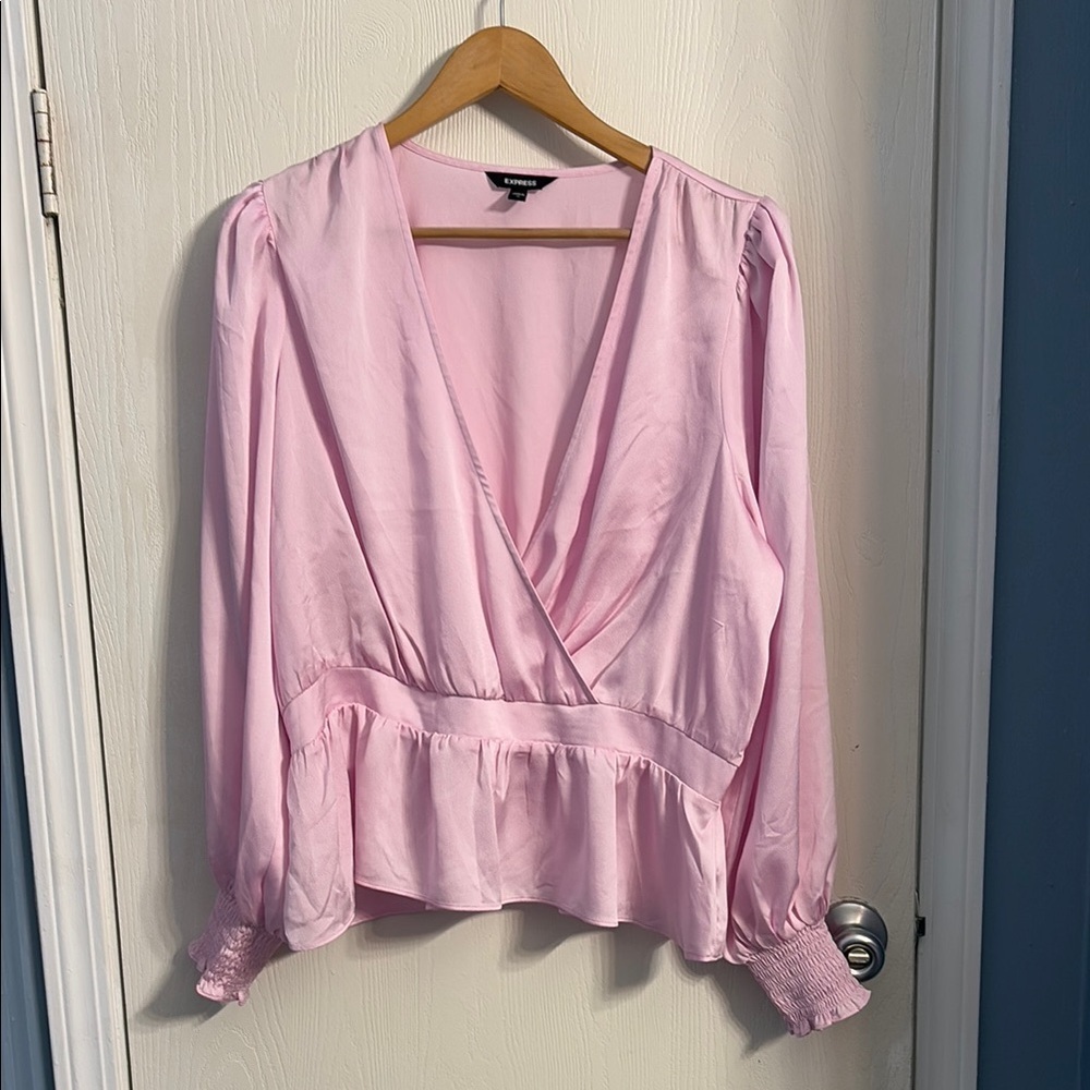 Elegant Pink Wrap Top